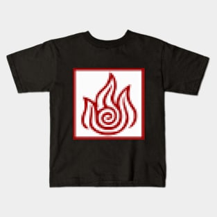 Pixelated Fire Symbol Kids T-Shirt